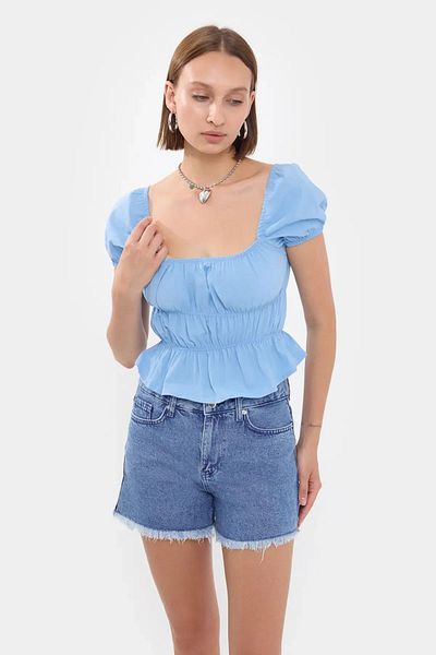 Hiccup Top peplum cu gât pătrat - mânecă scurtă