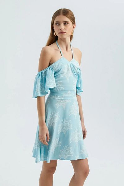 Hiccup Rochie mini cu imprimeu floral cu umeri