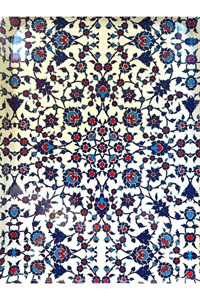 GALATA GIFT 32*22cm Metal Tea Tray - Rug Patterned Stylish Presentation Tray