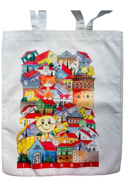 GALATA GIFT 40*34 см Сумка з принтом з тканини унісекс - для молодих та дорослих жінок, шкільна та університетська сумка