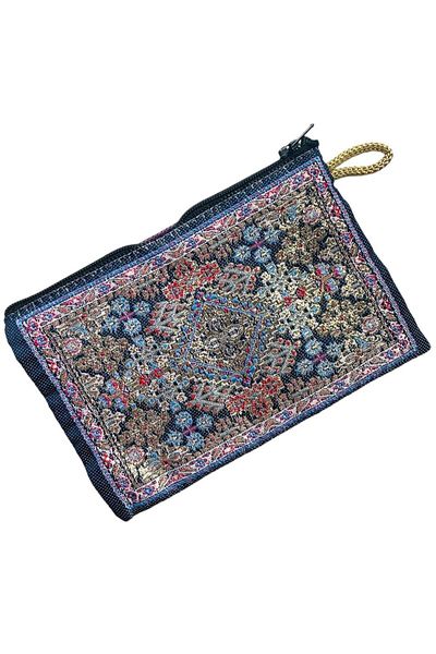 GALATA GIFT Portofel de damă de mărime medie - elegant, cu fermoar, căptușit, portofel pentru monede cu model Kilim 15x10