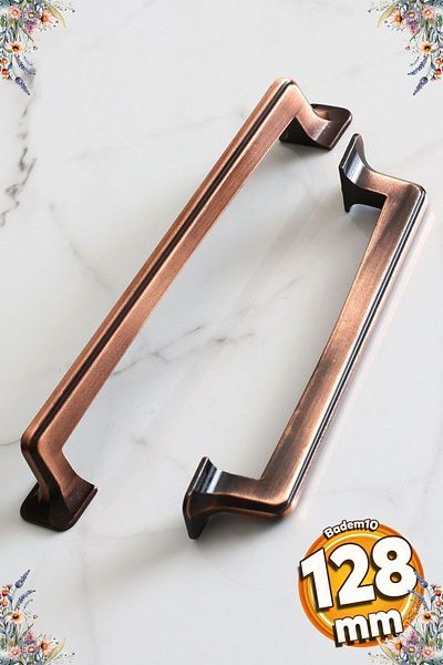 Badem10 Pinguin 128 mm mobilier din metal antic din cupru antic sertar de bucătărie dulap dulap mâner mâner