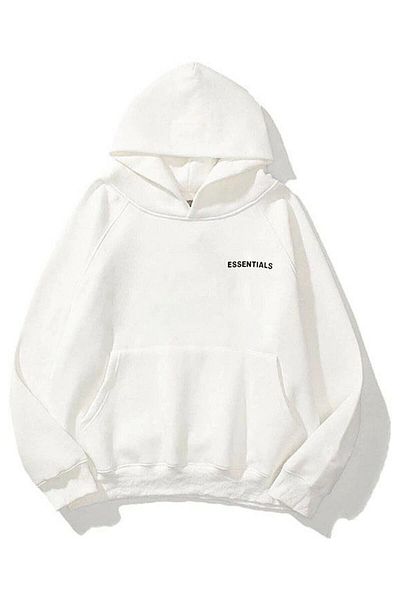 Altamira White Essential Printed Oversize Hooded Sweatshirt