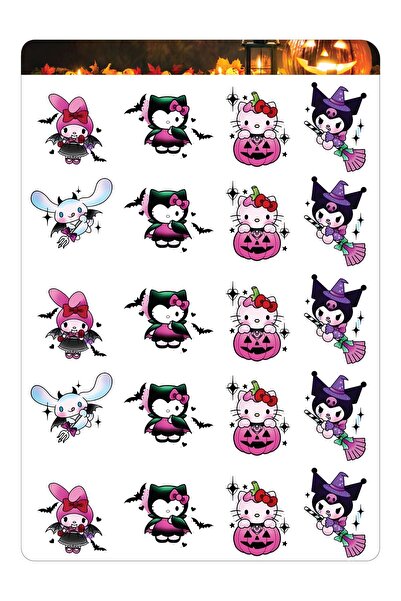 cakaybu Halloween - Set de stickere Kuromi, Melody, Hello Kitty