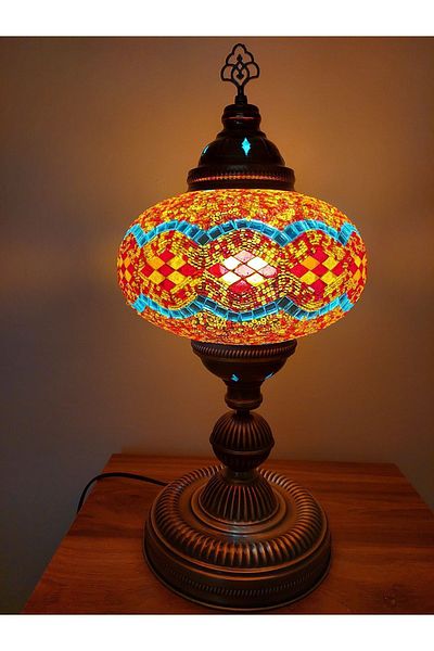 NiceandBonita 57 cm Large Size Mosaic - Lampshade Turkish Lamp Handmade