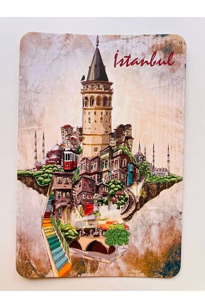 GALATA GIFT Тема на Истанбул, Носталгична, Крафт, Картичка, Пощенска картичка, 16*11 см