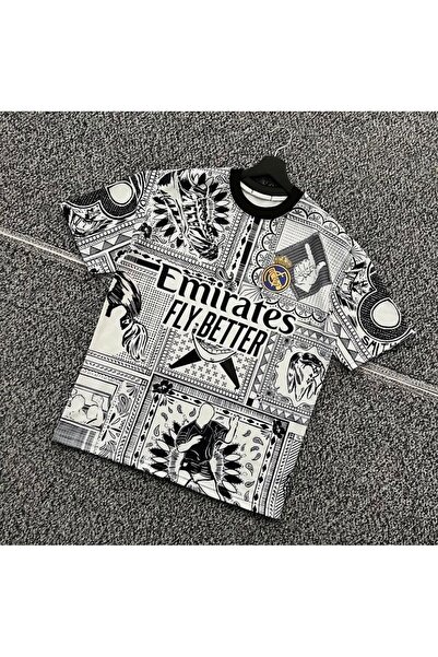 Altamira Tricou pentru bărbați oversize cu imprimeu Emirates alb - Guler rotund