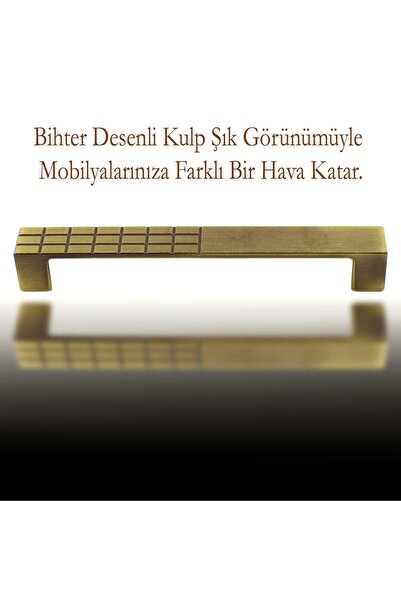 Badem10 Bihter Metal 160 Mm Eskitme Antik Sarı Mobilya Mutfak Çekmece Dolap Dolabı Kulpu Kulbu Kulpları