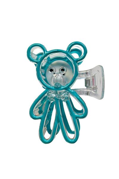 GALATA GIFT Cataramă cu zăvor, mărime mare, culoare transparentă, cataramă solidă cu ursuleț XL, cataramă cu buton de 8 cm