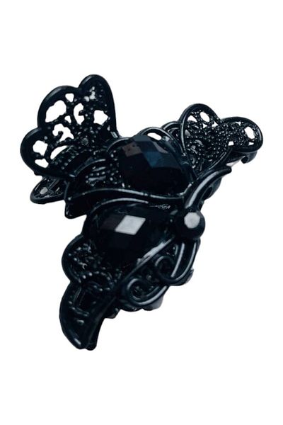 GALATA GIFT Negru, metal, clemă, clemă de păr, clemă solidă de fier 4 cm
