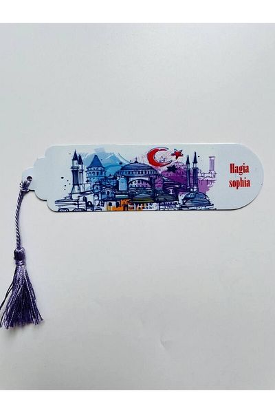 GALATA GIFT Semn de carte cu ciucuri de culoare vibrantă tematică Sfintele Istanbulului