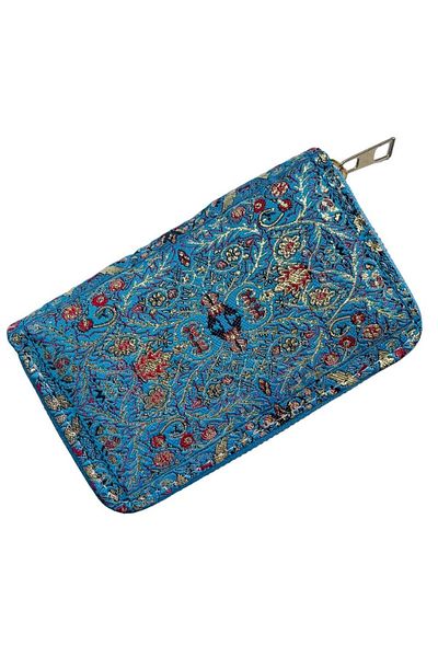GALATA GIFT Portofel pentru femei cu aurire, fermoar, portofel portofoliu cu monede și două suporturi pentru carduri, 14*9cm