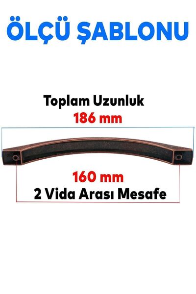 Badem10 160 MM - 16 CM Berilay Mâner de dulap din metal antic din cupru antic
