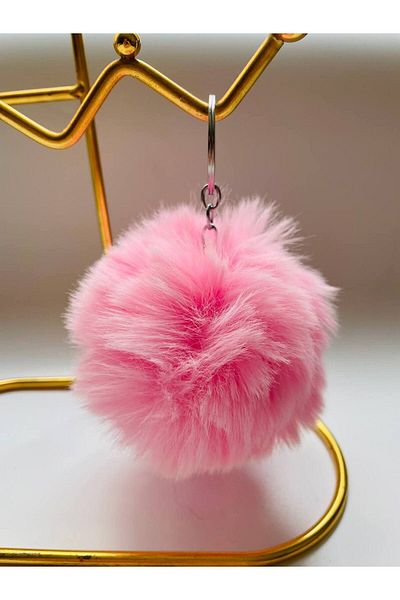 GALATA GIFT Pompom Keychain and Bag Accessory - Soft Furry Car Mirror Ornament