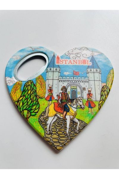 GALATA GIFT Ανοιχτήρι μπουκαλιών σε σχήμα καρδιάς, με θέμα την Κωνσταντινούπολη, Μαγνήτης ανοιχτήρι