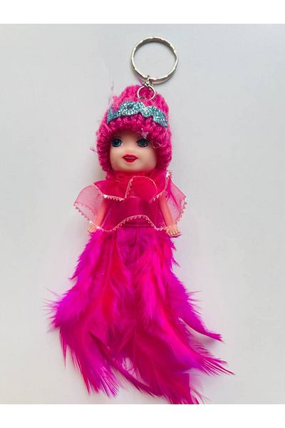 GALATA GIFT 13cm Cute Furry Bag Ornament - Keychain with Baby