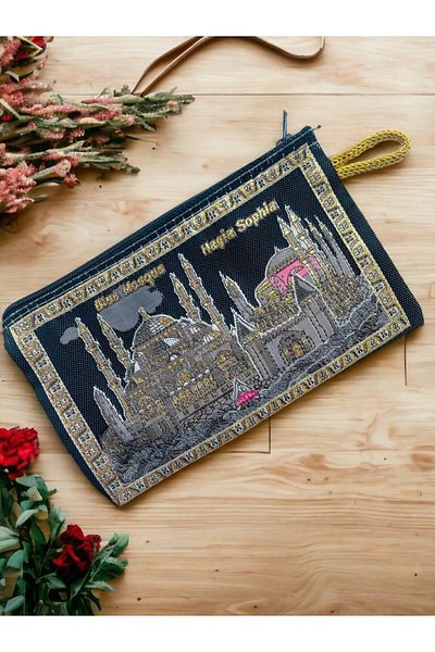 GALATA GIFT Portofel de damă de mărime medie - elegant, cu fermoar, căptușit, portofel pentru monede cu model Kilim 15x10