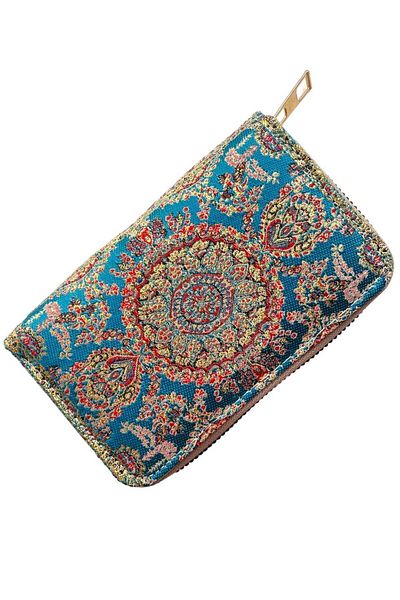 GALATA GIFT Portofel de dama aurit cu fermoar - Portofoliu pentru monede, 14*9cm