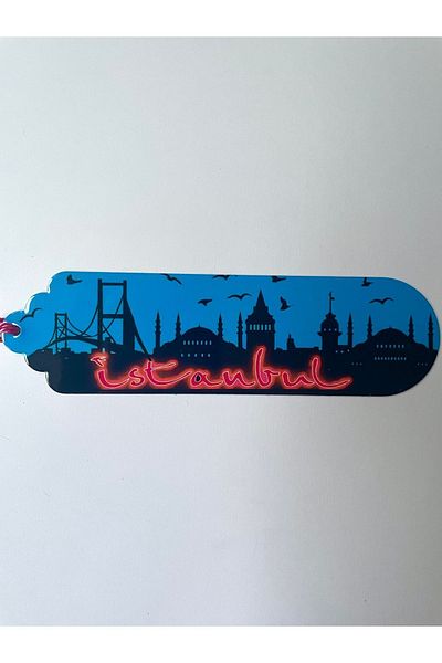NiceandBonita Semn de carte cu ciucuri tematic Istanbul, pod și moschee