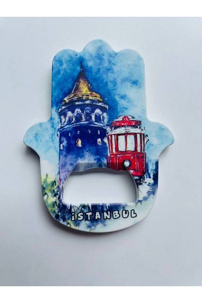 GALATA GIFT Deschizător de sticle în formă de mână de Fatman, cu tematică Istanbul, magnet pentru deschidere