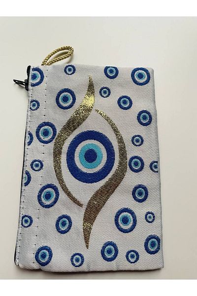 GALATA GIFT Women's Wallet with Evil Eye, Medium Size Stylish Zippered, Lined Wallet
