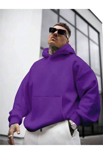 Altamira Чоловічий фіолетовий світшот з принтом на спині з капюшоном