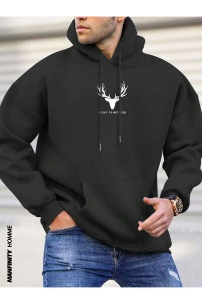 Altamira Ανδρικό φούτερ με κουκούλα με στάμπα Black Deer