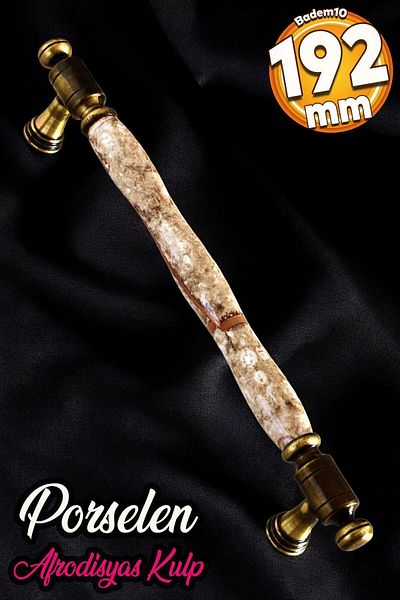 Badem10 Afrodisyas (PREMIUM) Porțelan real anticat cafea antică 192 mm Mobilier mâner dulap bucătărie