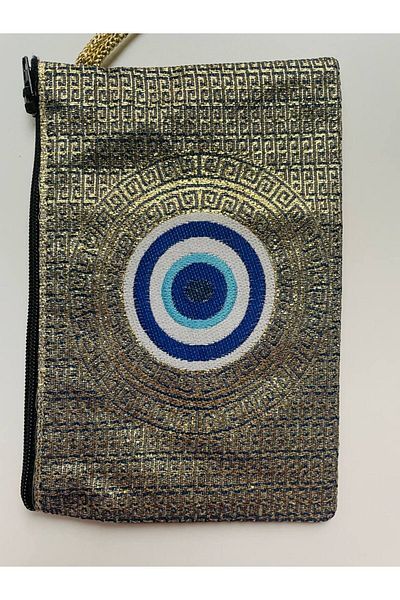 GALATA GIFT Women's Wallet with Evil Eye, Medium Size Stylish Zippered, Lined Wallet