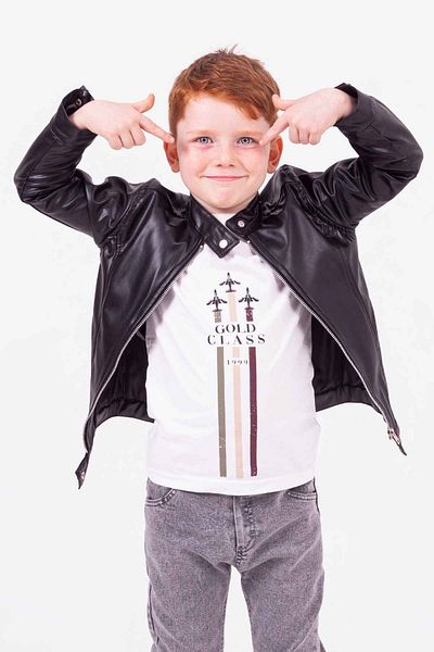 Gold Class Kidswear Кожено яке за момче - с цип и яка