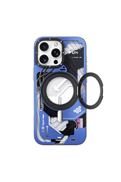 Youngkit iPhone 16 Pro Uyumlu Kılıf Magsafe Şarj Özellikli Youngkit 360° Stan...
