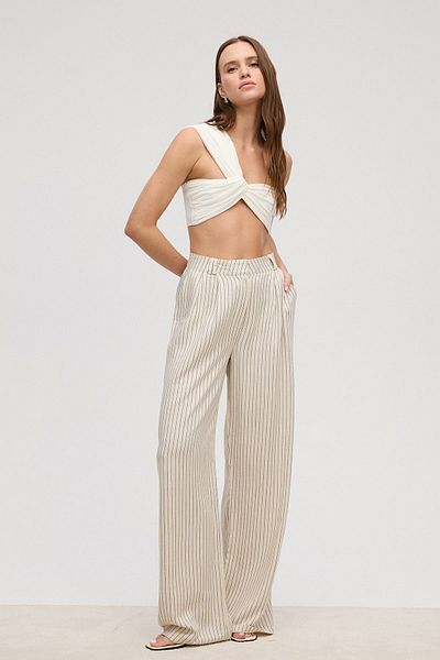 VATKALI Leinenhose mit Palmenmuster