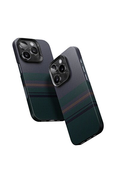 Benks iPhone 16 Pro Uyumlu Kılıf Magsafe Şarj Özellikli Karbon Fiber Benks Au...