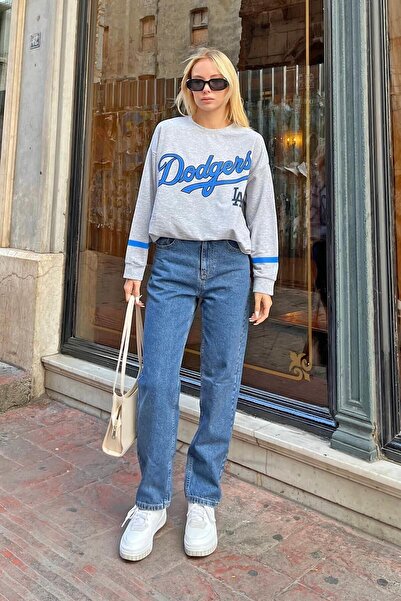 Swist Gray Los 59 Front-back Printed Oversize Women's Sweatshirt