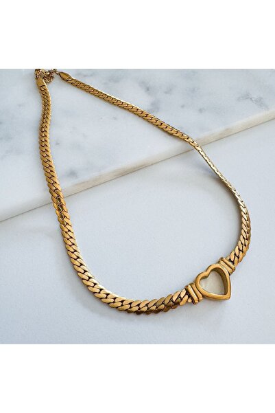 CHARMLUCKY Çelik kalp örgü halat zincir kolye