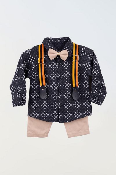 LULU Kids Lunaris Boy's Suit - Bow Tie and Suspender, 4-Piece Set