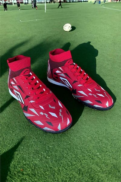 Liger Sock High Top Football Cleats Astroturf Football Shoes RED