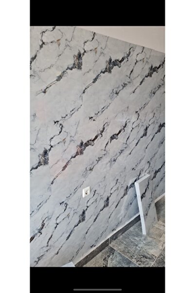 Genel Markalar 30x60cm Kendinden Yapışkanlı Dogal Mermer Desenli Pvc Köpük Duvar Paneli Banyo Wc Mutfak Kaplama