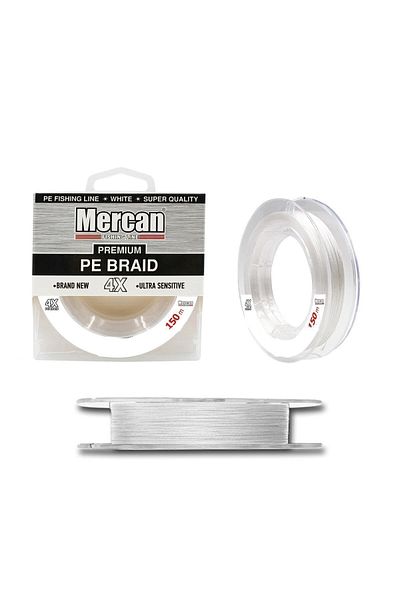 MERCAN MİSİNA Mercan Premium Pe 4x Braid Ip 150 M White Spool Fish Tape
