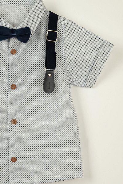 LULU Kids Meltem Boy's Summer Clothes Set - Set of 4 with Bow Tie and Slopet