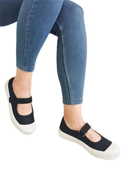 Liger Balerina de in negru și velcro pentru femei