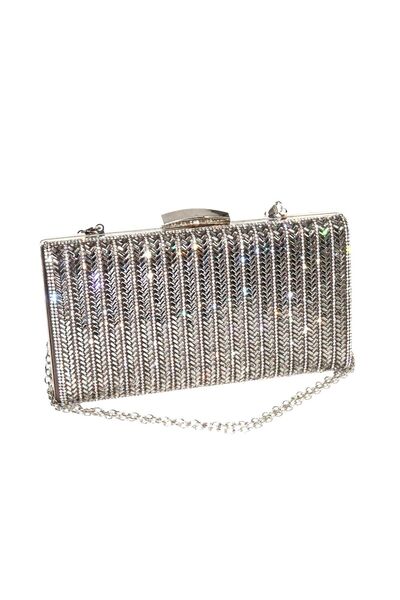 KEEBA Geanta pentru rochie de seara Platinum - Piatra de sticla, dama, geanta...