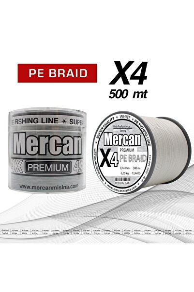 Mercan Premium Pe Braid - X4 Ip 500m Fishing Line