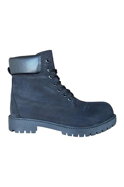 Liger Ανδρικές μπότες Nubuck από γνήσιο δέρμα ΜΑΥΡΟ