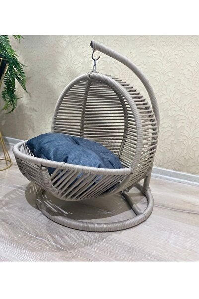 MİHRAEFNAN Açık gri büyük boy kedi ve küçük köpek salıncağı yatağı