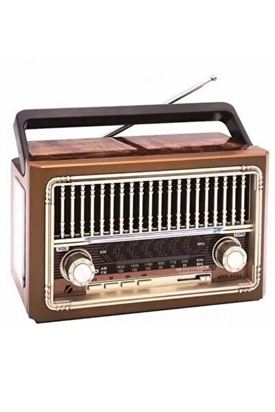 JUNGLEE Nostaljik Fm Radyo Şarjlı Taşınabilir Fenerli Bluetooth Hoparlör Sd kart Usb Girişli Mini Speaker