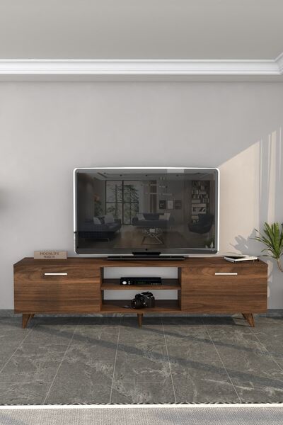 Ersinan Mobilya Istanbul Tv Ünitesi Ceviz Rick Tv Sehpası