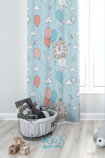 Moud's Штора з левовим візерунком із замші - дитяча та дитяча кімната, цифров...