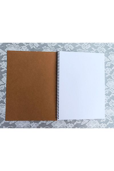 Pink Swan Craft A4 White Scrapbook Notebook - Thick Kraft, 120 Gr, 30 Sheets, 60 Pages Bullet Journal Sketchbook