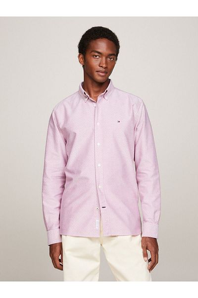 Tommy Hilfiger Men's Shirt - Daily Use, Brand Logo, Stylish and Comfortable Design, Red
